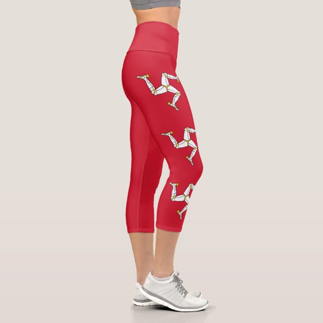 Leggings Capri Bandera de la Isla de Man (Derecha)