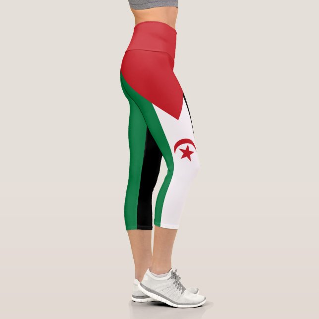 Leggings Capri Bandera de la República Árabe Saharaui Democrática (Derecha)