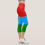 Leggings Capri Bandera de la República de Karelia<br><div class="desc">Bandera patriótica de la República de Karelia</div>