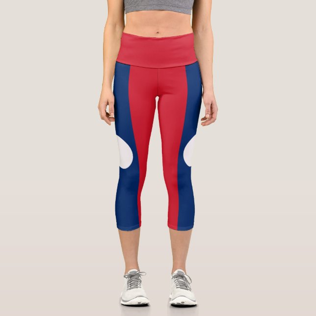 Leggings Capri Bandera de Laos (Anverso)