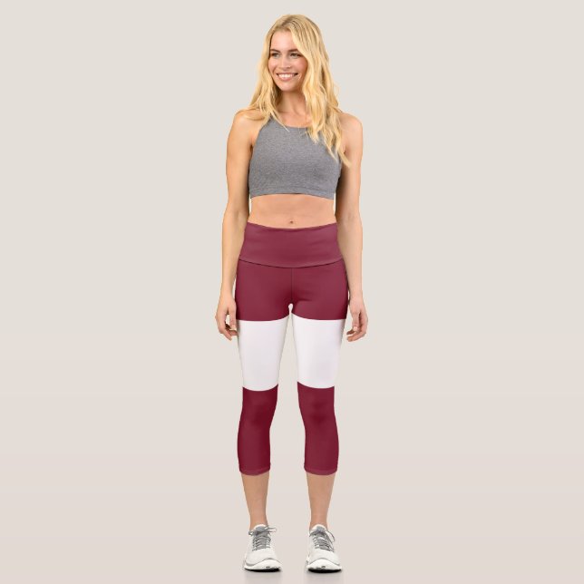 Leggings Capri Bandera de Letonia (Anverso)