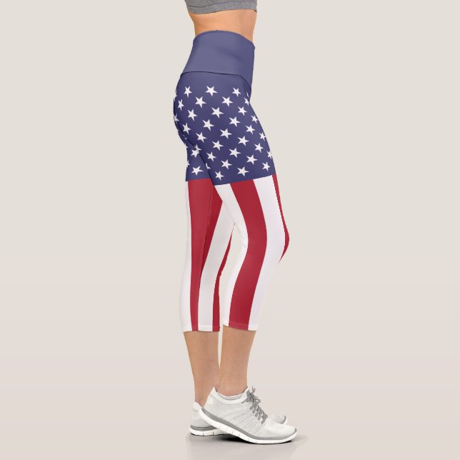 Leggings Capri Bandera de los Estados Unidos (Derecha)