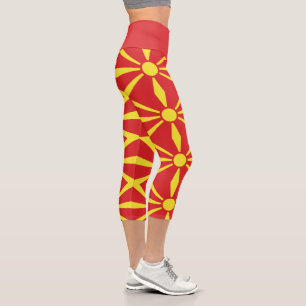 Leggings Capri Bandera de Macedonia del Norte