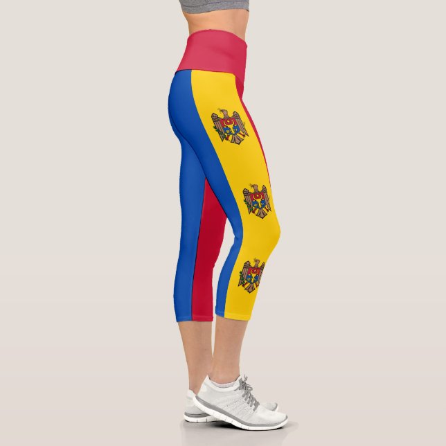 Leggings Capri Bandera de Moldavia (Derecha)