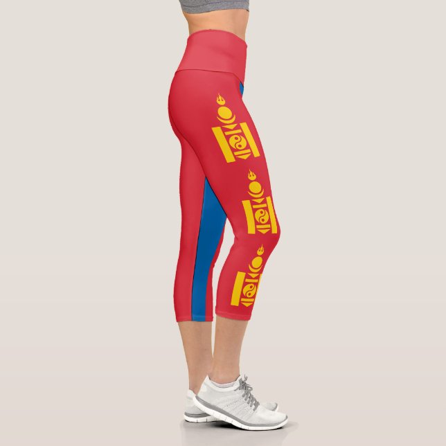 Leggings Capri Bandera de Mongolia (Derecha)