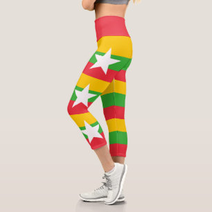 Leggings Capri Bandera de Myanmar