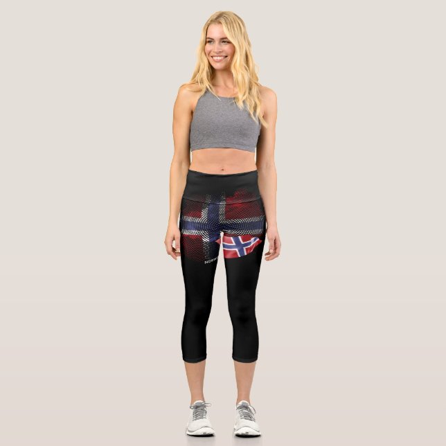 Leggings Capri bandera de Noruega (Anverso)