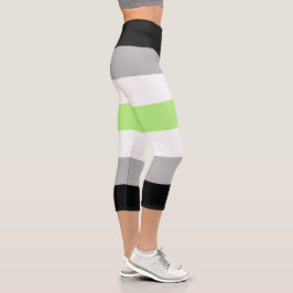 Leggings Capri Bandera de Orgullo Agender – Identidad Agender LGB