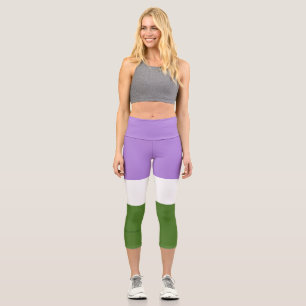 Leggings Capri Bandera de orgullo genderqueer de SlipperyJoe lava