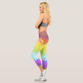 Leggings Capri Bandera de Orgullo Neurogénero Abstracta Boho Groo