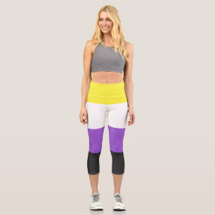 Leggings Capri Bandera de Orgullo no binaria