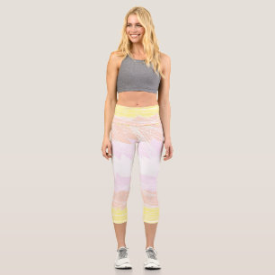 Leggings Capri Bandera de Orgullo Pangénero Abstracto Geométrico 