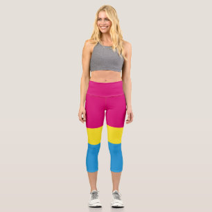 Leggings Capri bandera de orgullo pansexual SlipperyJoe rosa ámba
