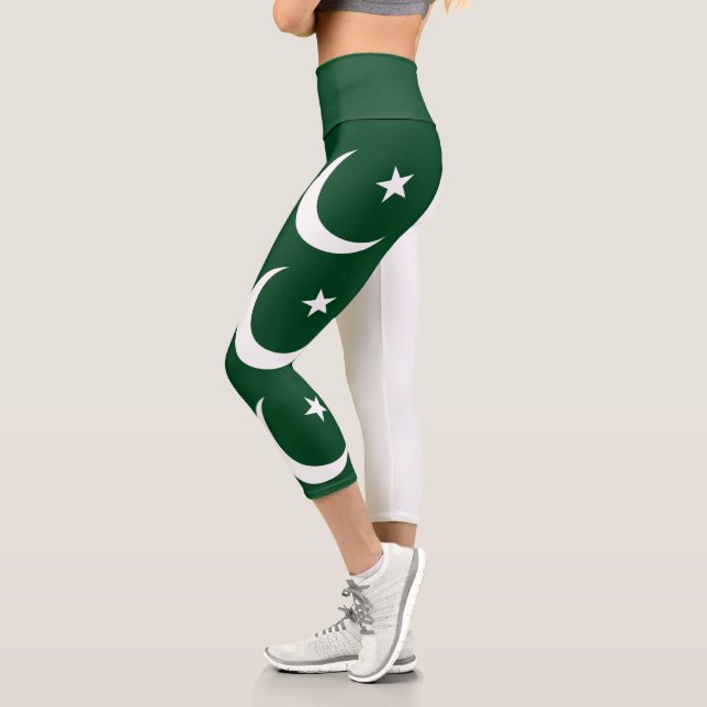Leggings Capri Bandera de Pakistán (Izquierda)