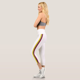 Leggings Capri Bandera de rayas ecuatorianas