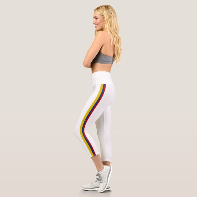 Leggings Capri Bandera de rayas ecuatorianas (Izquierda)
