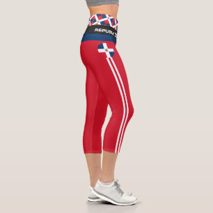 Leggings Capri Bandera de República Dominicana, moda, fitness, d