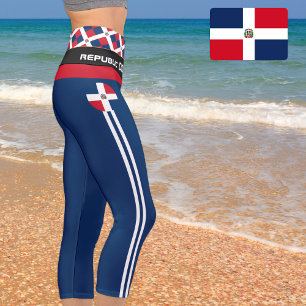 Leggings Capri Bandera de República Dominicana, moda, fitness, de