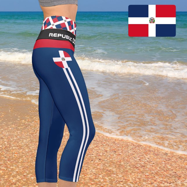 Leggings Capri Bandera de República Dominicana, moda, fitness, de (Subido por el creador)