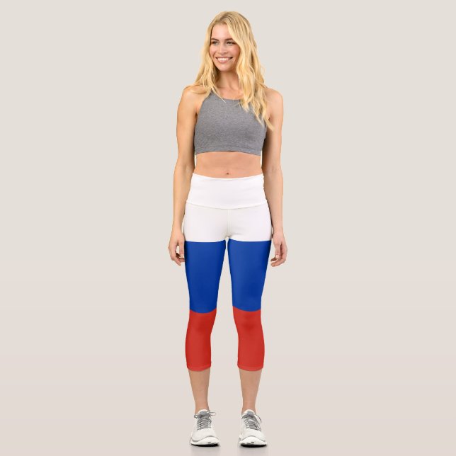 Leggings Capri Bandera de Rusia (Anverso)