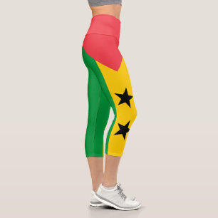 Leggings Capri Bandera de Santo Tomé y Príncipe