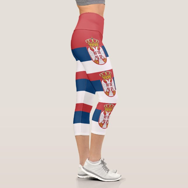Leggings Capri Bandera de Serbia (Derecha)