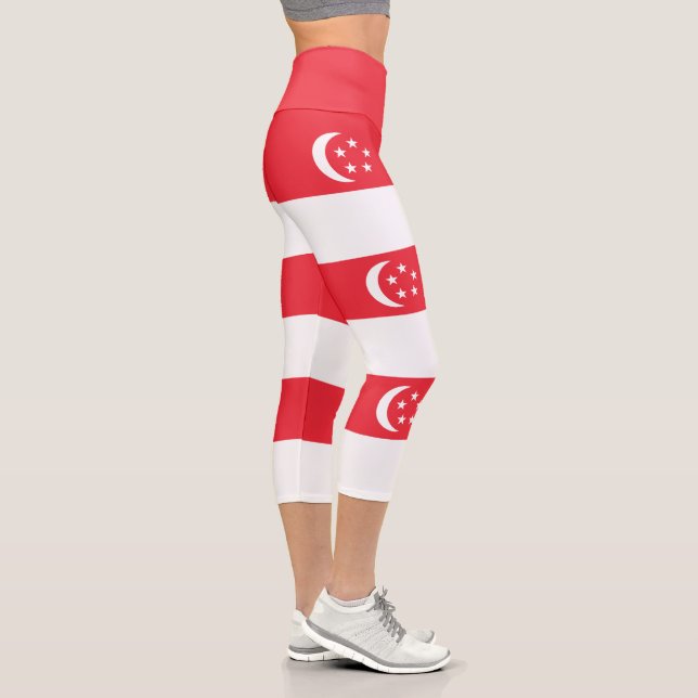 Leggings Capri Bandera de Singapur (Derecha)