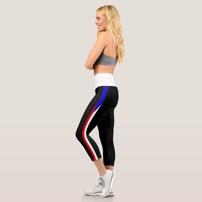 Leggings Capri Bandera de striptease de la República Checa (Izquierda)