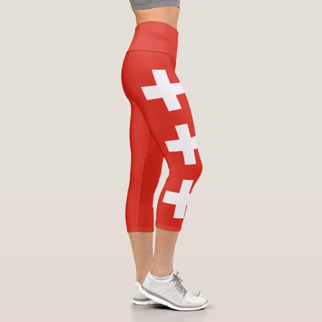Leggings Capri Bandera de Suiza (Derecha)