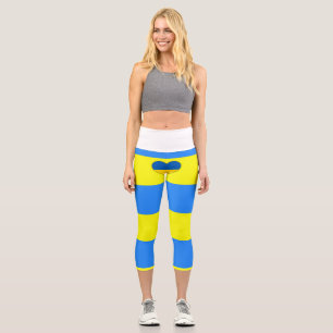 Leggings Capri Bandera de Ucrania azul Thunder_Cove