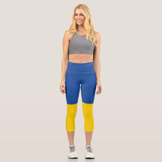 Leggings Capri Bandera de Ucrania, regalo patriótico de Ucrania