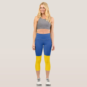 Leggings Capri Bandera de Ucrania, regalo patriótico del país u
