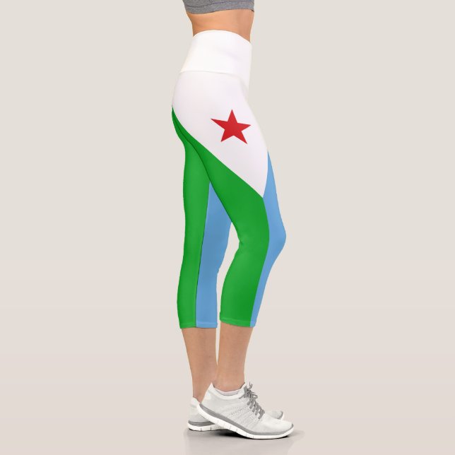 Leggings Capri Bandera de Yibuti (Derecha)