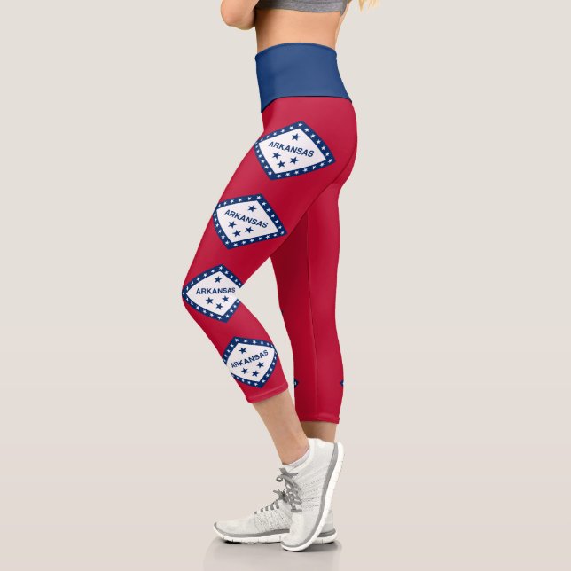 Leggings Capri Bandera del estado de Arkansas (Izquierda)