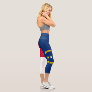 Leggings Capri Bandera del Estado de Carolina del Norte