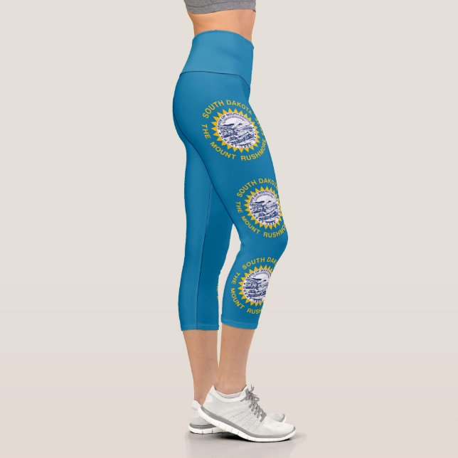 Leggings Capri Bandera del Estado de Dakota del Sur (Derecha)
