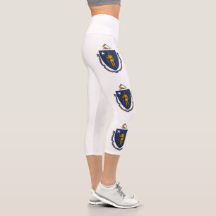 Leggings Capri Bandera del estado de Massachusetts