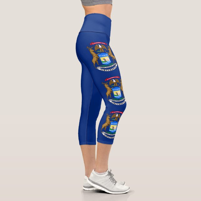 Leggings Capri Bandera del estado de Michigan (Derecha)