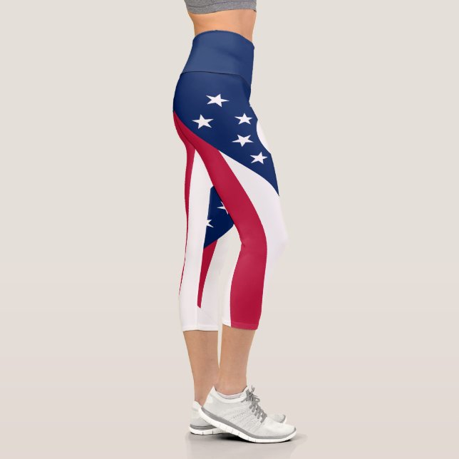Leggings Capri Bandera del Estado de Ohio (Derecha)