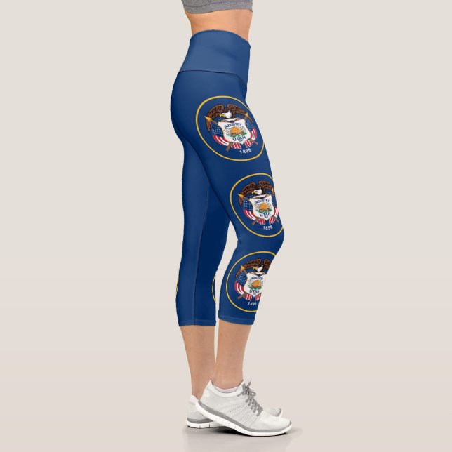 Leggings Capri Bandera del estado de Utah (Derecha)