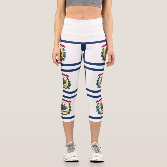 Leggings Capri Bandera del Estado de Virginia Occidental (Anverso)