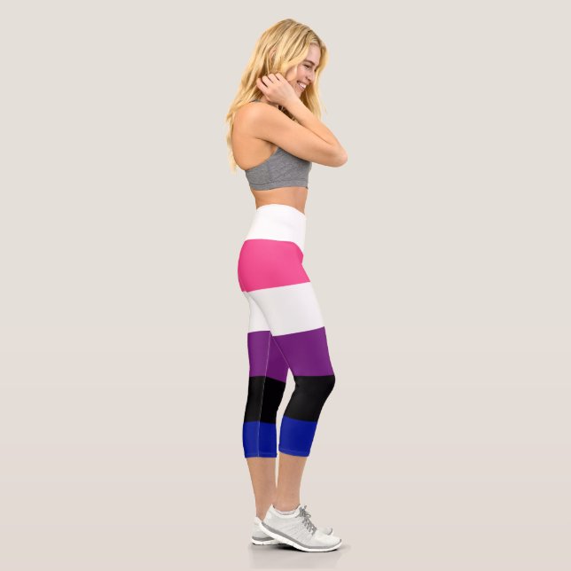Leggings Capri Bandera del fluido de género (Derecha)