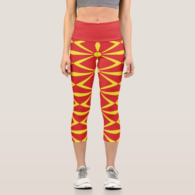 Leggings Capri Bandera del Norte de Macedonia (Anverso)
