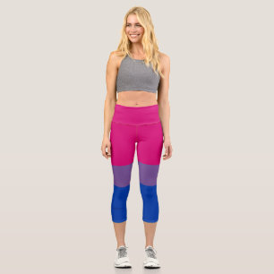 Leggings Capri Bandera del Orgullo Bisexual de SlipperyJoe lavand