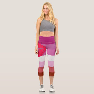 Leggings Capri bandera del orgullo lésbico femenino SlipperyJoe l