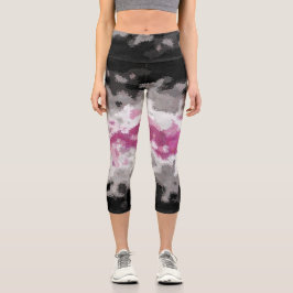 Leggings Capri Bandera del Orgullo Librafemenino Abstracto Marmor