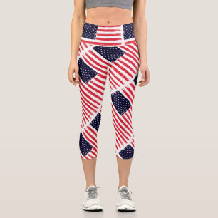 Leggings Capri Bandera estadounidense patriótica bandera estadou