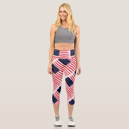 Leggings Capri Bandera estadounidense patriótica bandera estadoun