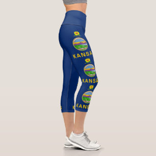 Leggings Capri Bandera estatal de Kansas
