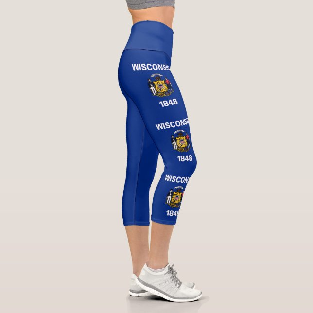Leggings Capri Bandera estatal de Wisconsin (Derecha)